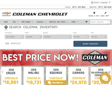 Tablet Screenshot of colemanchevrolet.com